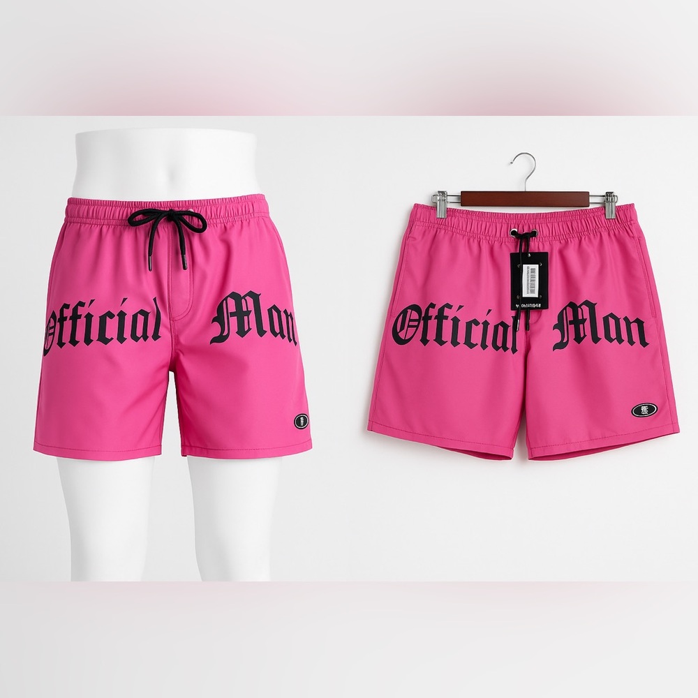 Mid Length Official Man Swim Short Neon